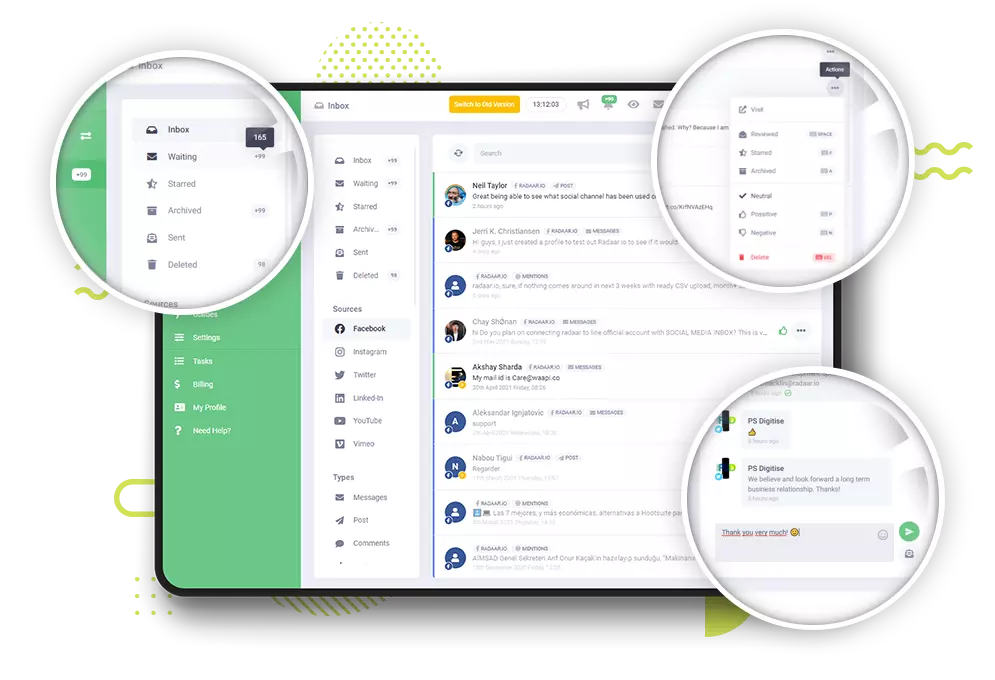 Unify all messages into a single inbox... Unify all messages into a single inbox...
