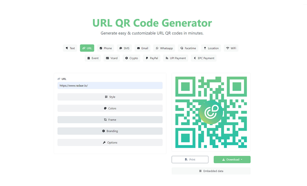 QR Code Generator - 100% Free - RADAAR